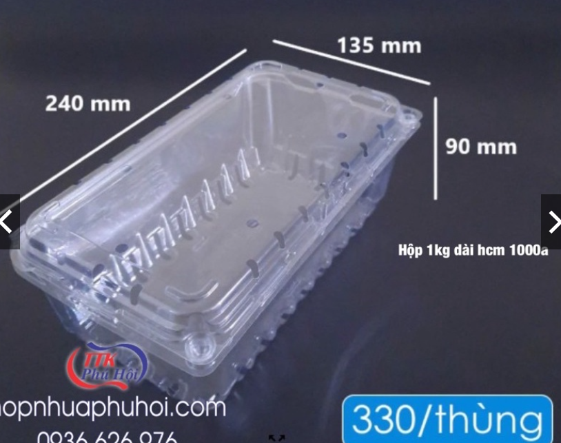 100 hộp đựng trái cây 1kg P1000A ( nho, cherry 1kg)