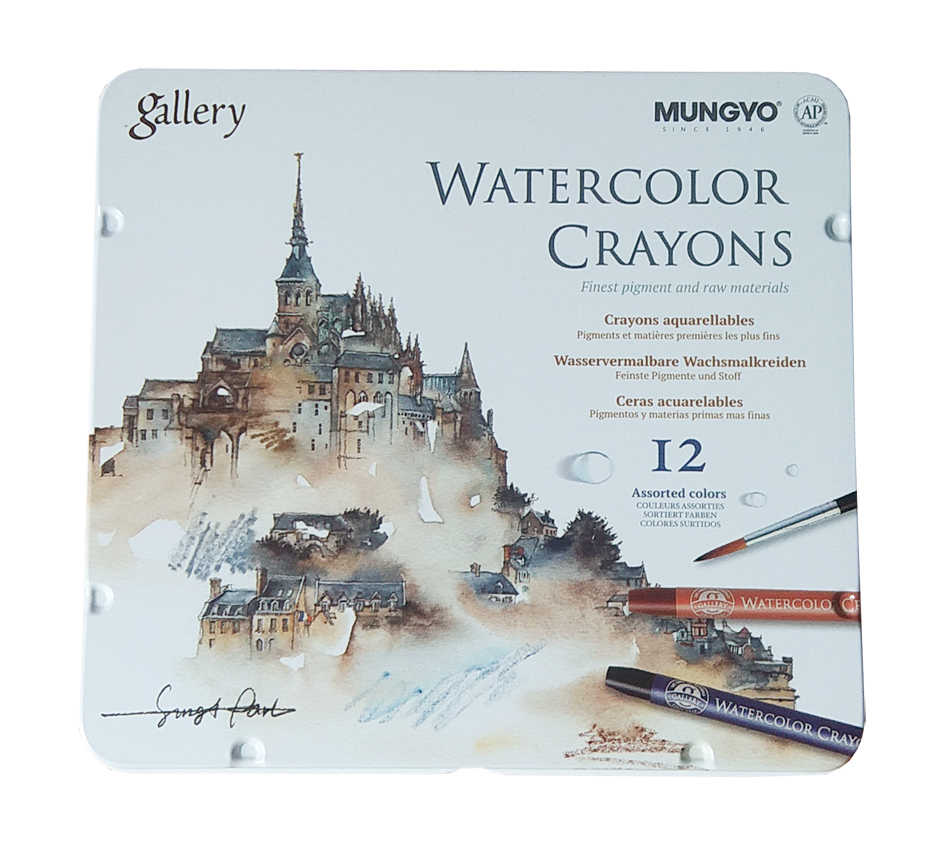 Bút sáp màu nước 12 màu Mungyo Watercolor crayon MAC-12