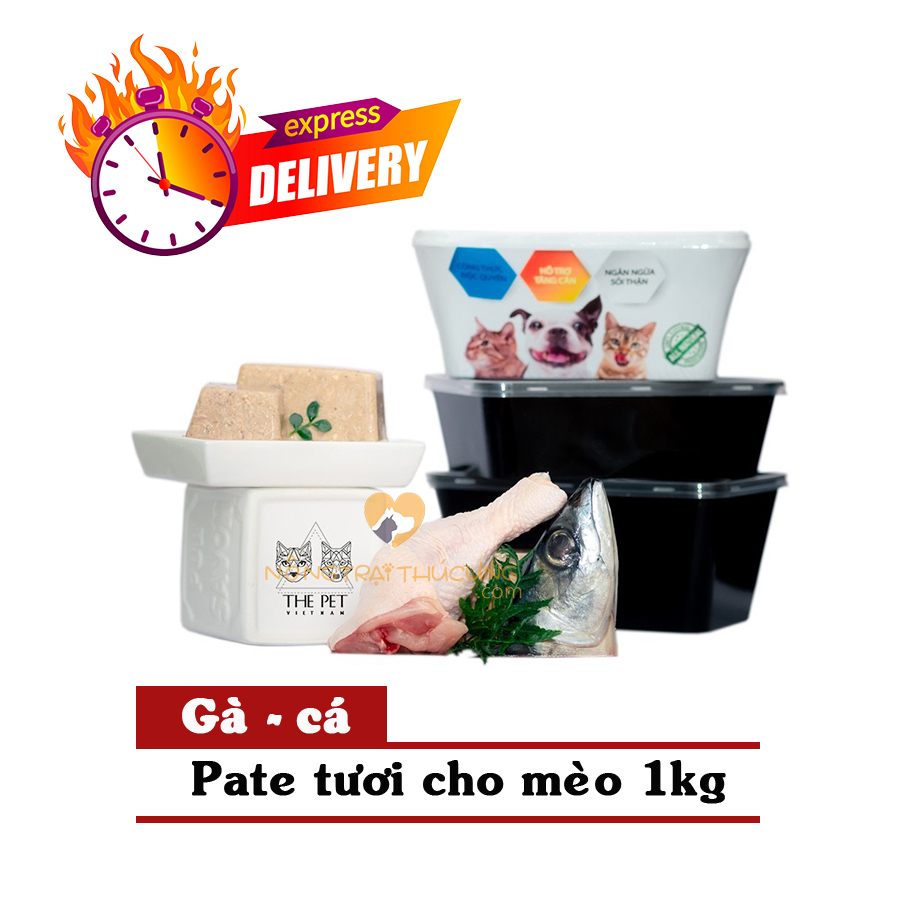 [GIAO HÀNG 4H] PATE TƯƠI THE PET CHO CHÓ MÈO 1KG - GÀ CÁ - [Nông Trại Thú Cưng]