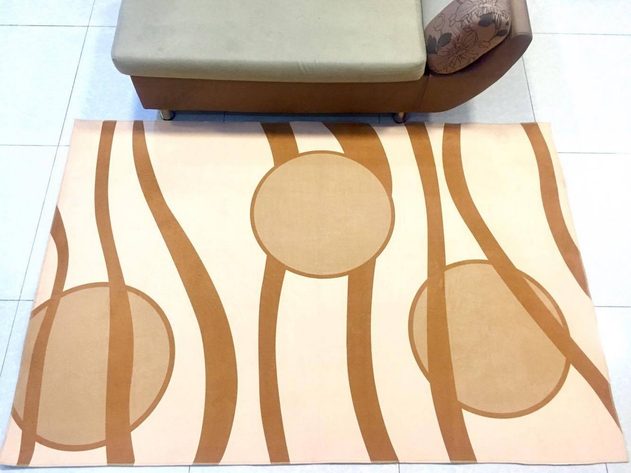Tsn20 brown velvet 3D printed round rug