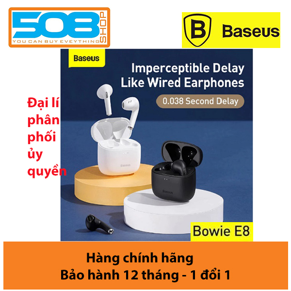 Tai nghe không dây Baseus E8, Tai nghe Bluetooth Baseus Bowie Series E8 TWS True Wireless Earbuds