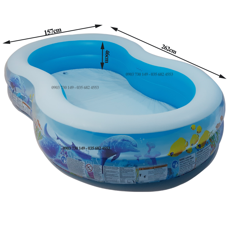 Bể Bơi Phao Gia Đình 2m6 bestway  -  phao bơi người lớn - Hồ Bơi Cho Trẻ Loại To - Bestway 54118 - Kích Thước : Dài 2m62 * Ngang 1m57 * Cao 46cm.