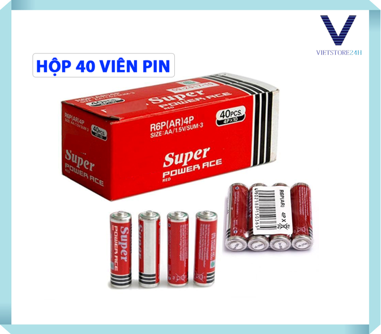 Pin AA ( 2A ) Maxell ( pin tiểu ) carbon  Siêu Bền R6P (Đỏ)  Maxell Super Power Ace