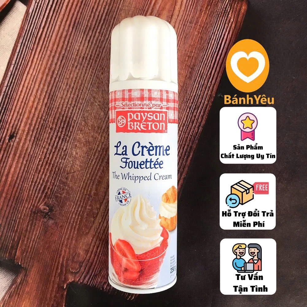 Whipping cream Paysan Breton có đường- dạng xịt 241ml
