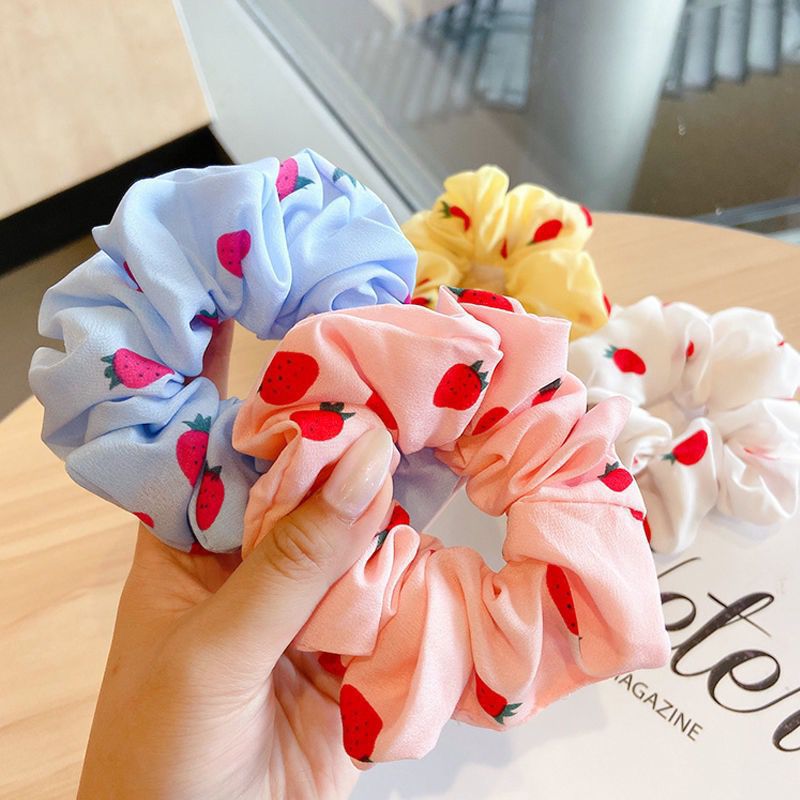 Dây buộc tóc, cột tóc scrunchies Họa tiết trái tim xinh xắn - S05