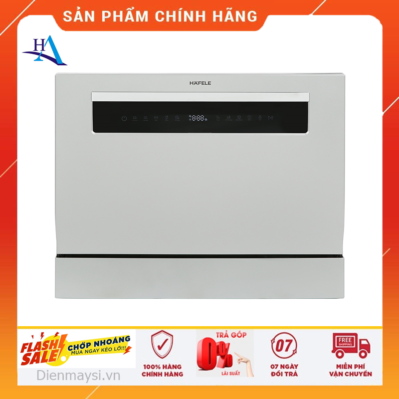 Máy rửa chén để bàn Hafele HDW-T50B - 6 bộ, màu xám, kích thước 550x438x514mm