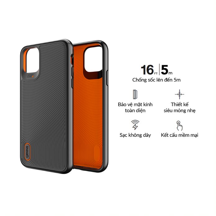 Ốp lưng Gear4 Battersea chống sốc lên đến 5m - Công nghệ độc quyền D3O - Mỏng nhẹ thời trang dành cho iPhone 11 Series