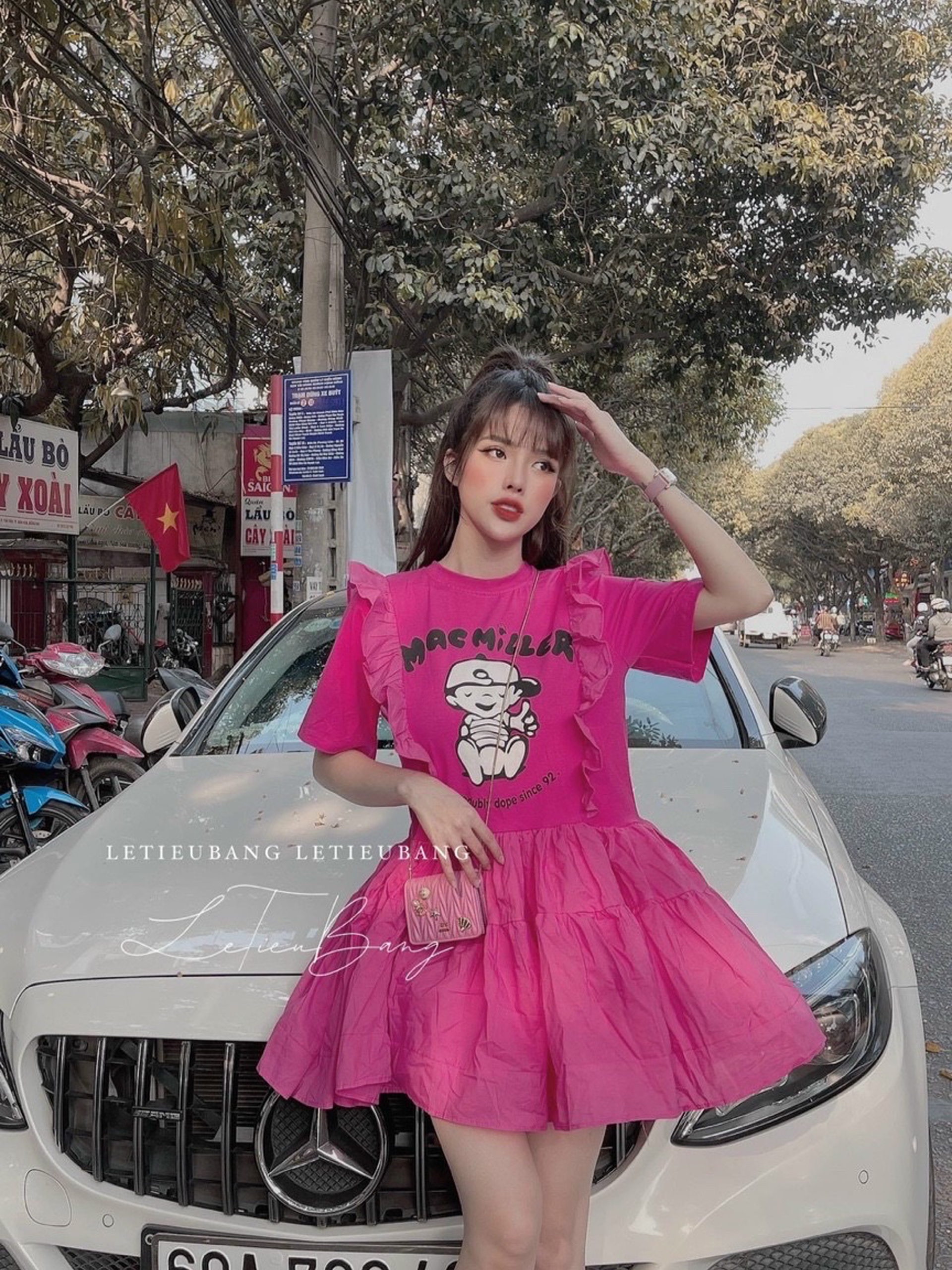 HOT 🔥🔥🔥 Đầm babydoll in hình baby dễ thương - Ảnh thật