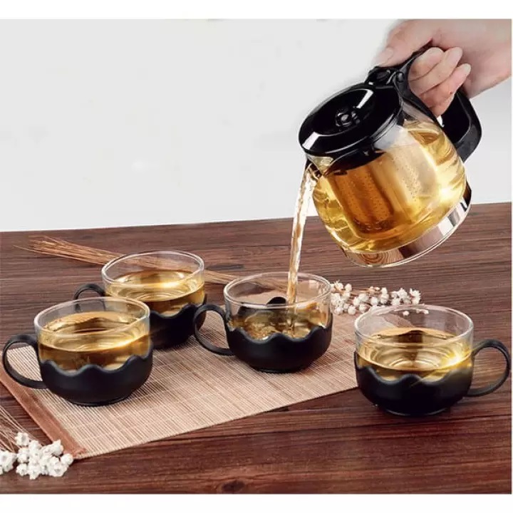 [SANG TRỌNG] BỘ BÌNH TRÀ KÈM 4 LY SIMBADA CAO CẤP - BÌNH TRÀ CÓ LƯỚI LỌC INOX - BÌNH TRÀ THỦY TINH BAO ĐẸP - BÁCH HÓA NAHUY
