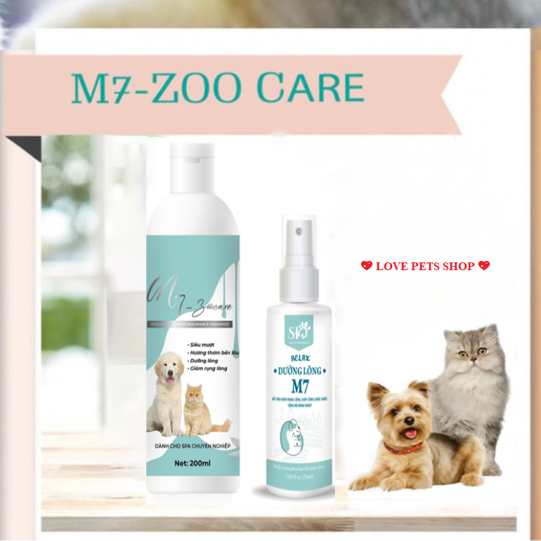  Sữa tắm cho chó mèo M7-ZooCare hương nước hoa Pháp siêu thơm chuyên dùng cho spa chai 200ml - Love Pets Shop 
