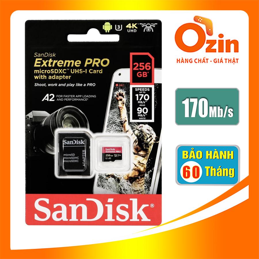 Thẻ nhớ micro sd sandisk extreme pro a2 256gb 4k 170mb/s