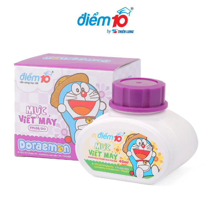 Mực bút máy thiên long - điểm 10 doraemon fpi-08/do - mực tím