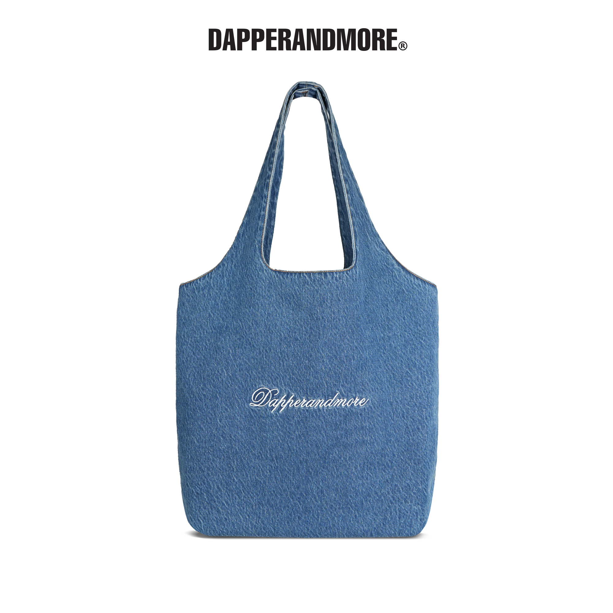 Túi tote jean dapperandmore embroidered denim tote - chất denim dày dặn thêu chữ sắc nét - d&m urban