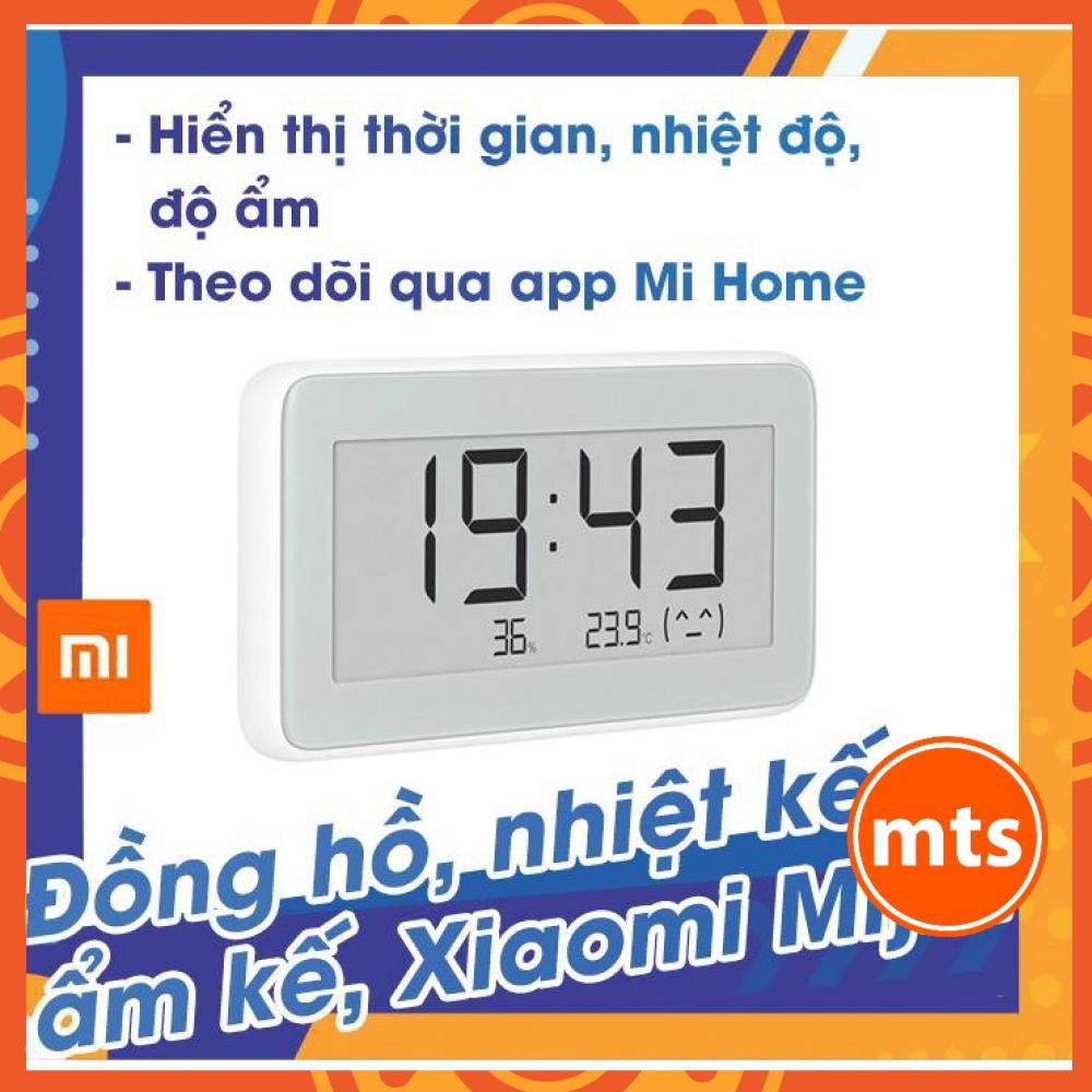 Đồng hồ, nhiệt kế, ẩm kế Xiaomi Mijia, kết nối điện thoại qua bluetooth, theo dõi lịch sử nhiệt độ độ ẩm