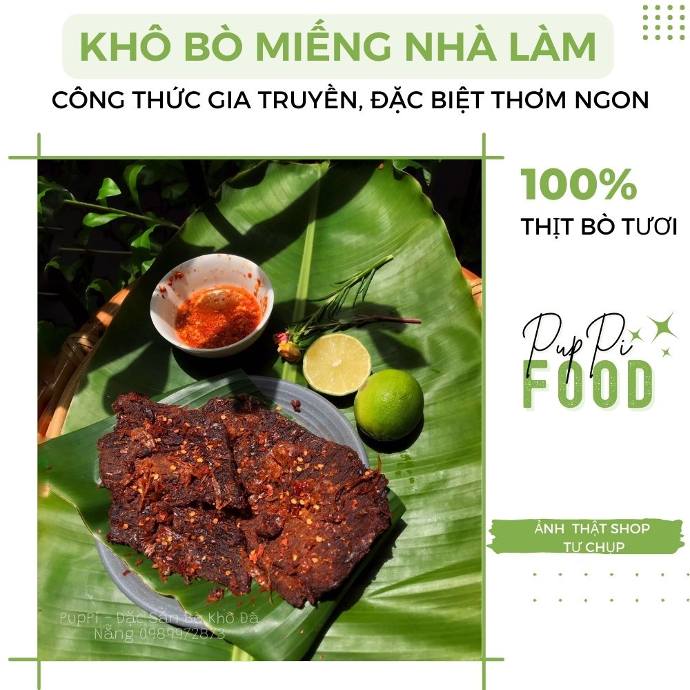 1kg Khô Bò Miếng Mềm Nhà Làm Ngon - 100% Thịt Bò - K chất bảo quản