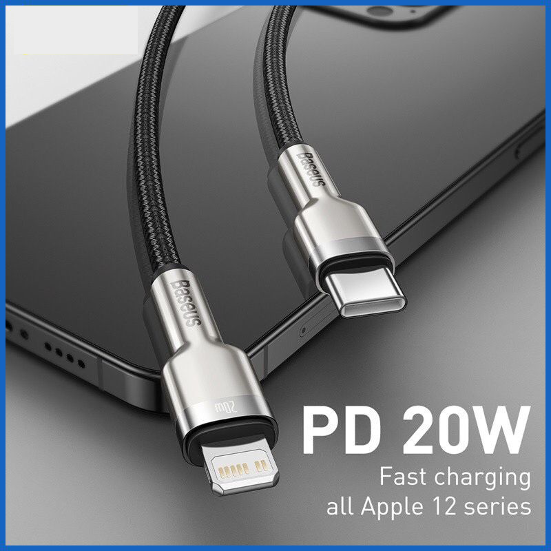 Dây cáp sạc nhanh Baseus cho iphone từ đầu type C sang đầu IP 20w