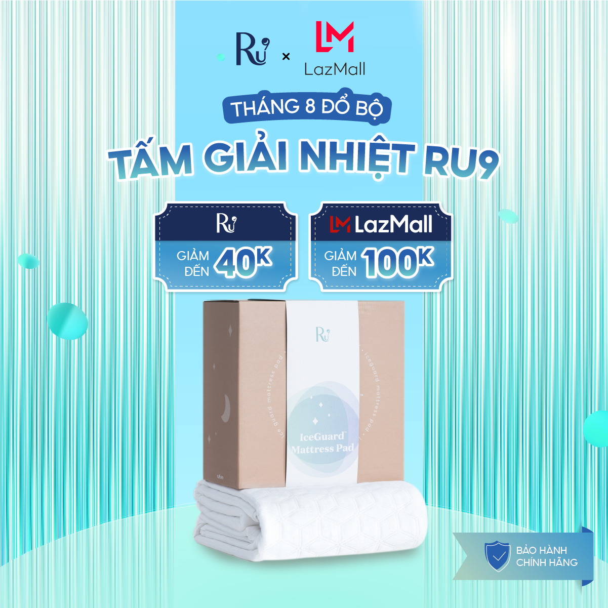 Tấm Giải Nhiệt IceGuard™ (IceGuard Pad) Ru9 - Mát Lạnh, Ngủ Mát | Chiếu Điều Hòa, Êm Ái | Bao Gồm 6 Kích Thước