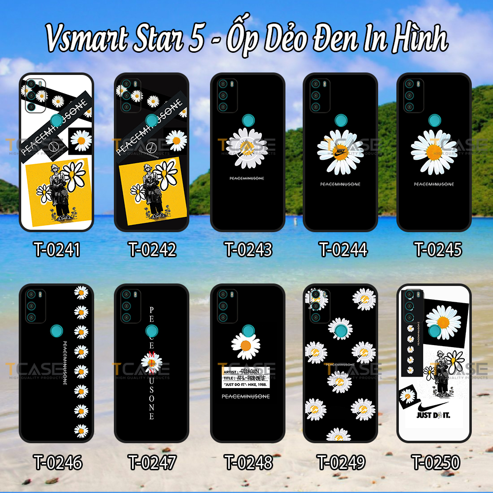[HCM]Ốp lưng Vsmart Star 5 - Ốp dẻo đen in hình Hoa Cúc Họa Mi Hot Trend