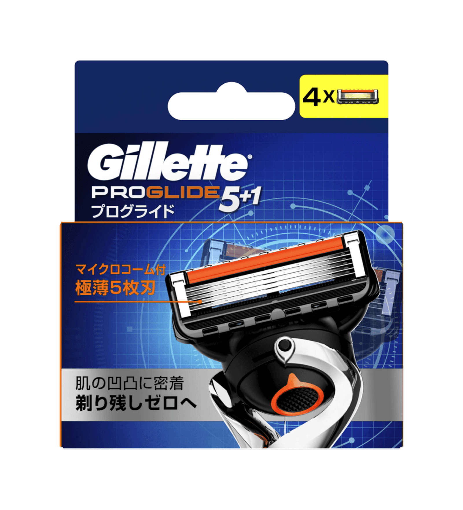 Lưỡi dao cạo râu Gillette Fusion 5+1 Proglide Nhật Bản (Vỉ 04 lưỡi)