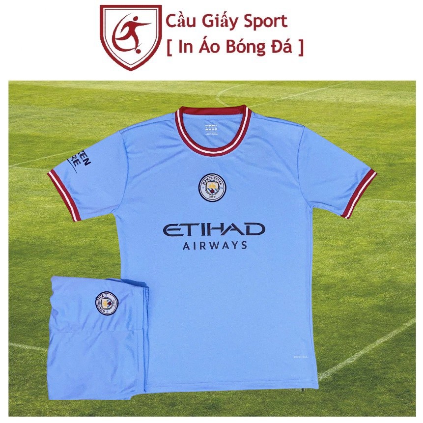 Áo bóng đá clb manchester city 2022/2023 màu xanh dương - vải thun lạnh