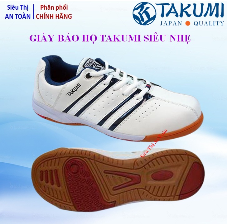 [ GIÀY CAO CẤP JAPAN ] Giày bảo hộ lao động Nam, giày siêu nhẹ mũi thép Takumi TSH 115 TOBATECH màu trắng - Hàng Nhật Bản