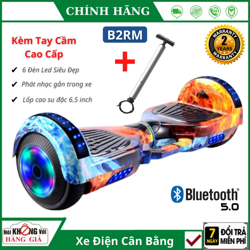Xe cân bằng điện 2 bánh lớn 6.5 inch - xe tự cân bằng nghe nhạc , kết nối bluetooth , đèn led cao cấp - bảo hành 24 tháng - xe điện cân bằng 2 bánh , xe điện cân bằng có tay cầm , xe cân bằng điện cho người lớn