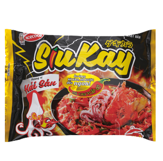 10 gói mì siukay vị hải sản cay 7 cấp độ