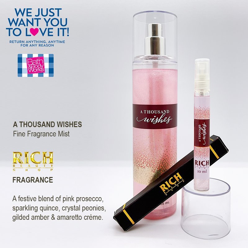 A THOUSAND WISHES - 10ml Xịt Thơm NHŨ Toàn Thân Body Mist Bath & Body Works USA