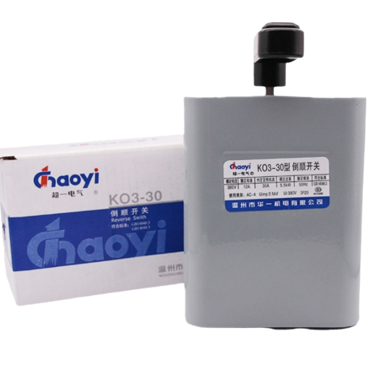 Công tắc máy tiện Chaoyi KO3-30 cầu dao đảo chiều trực tiếp động cơ điện 3 pha điện áp 380VAC