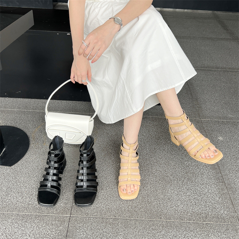 Chính hãng fullbox giày sandal chiến binh gót vuông cổ ngắn n52