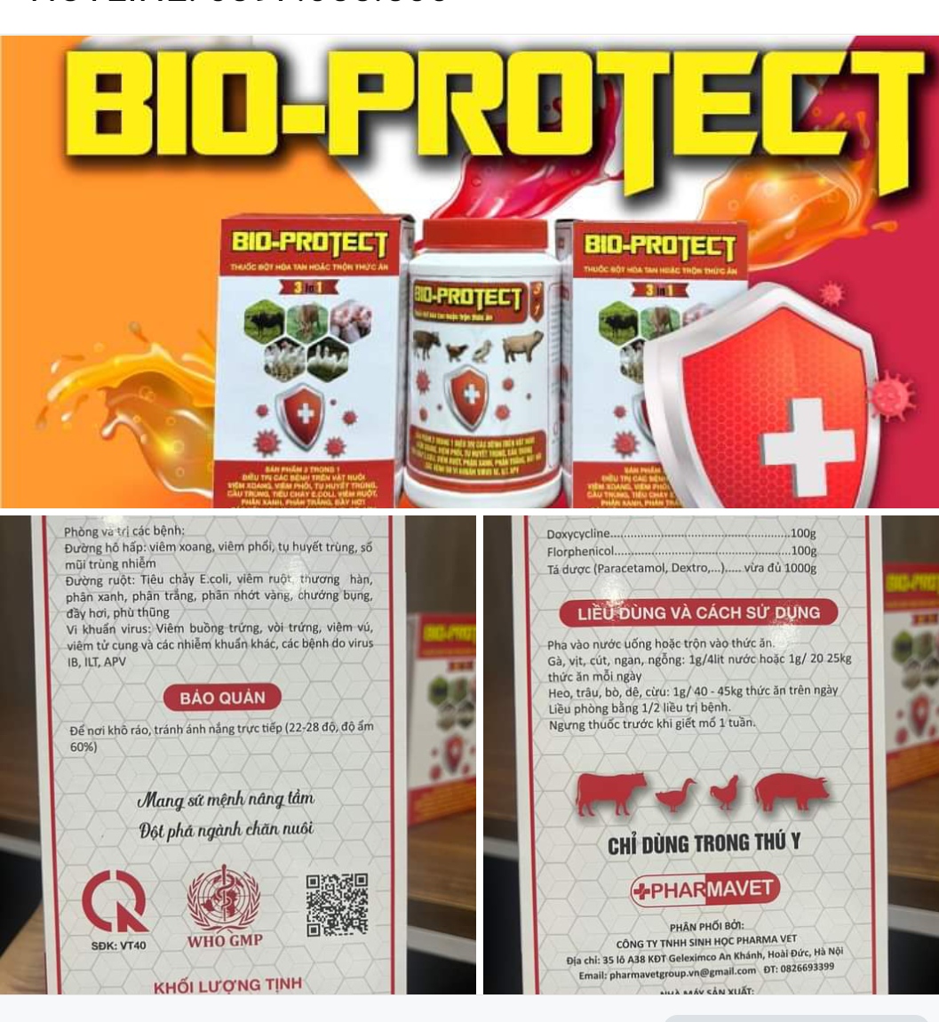 BIO-PROTECT GIÚP CHO VẬT NUÔI KHỎE MẠNH gói 100g