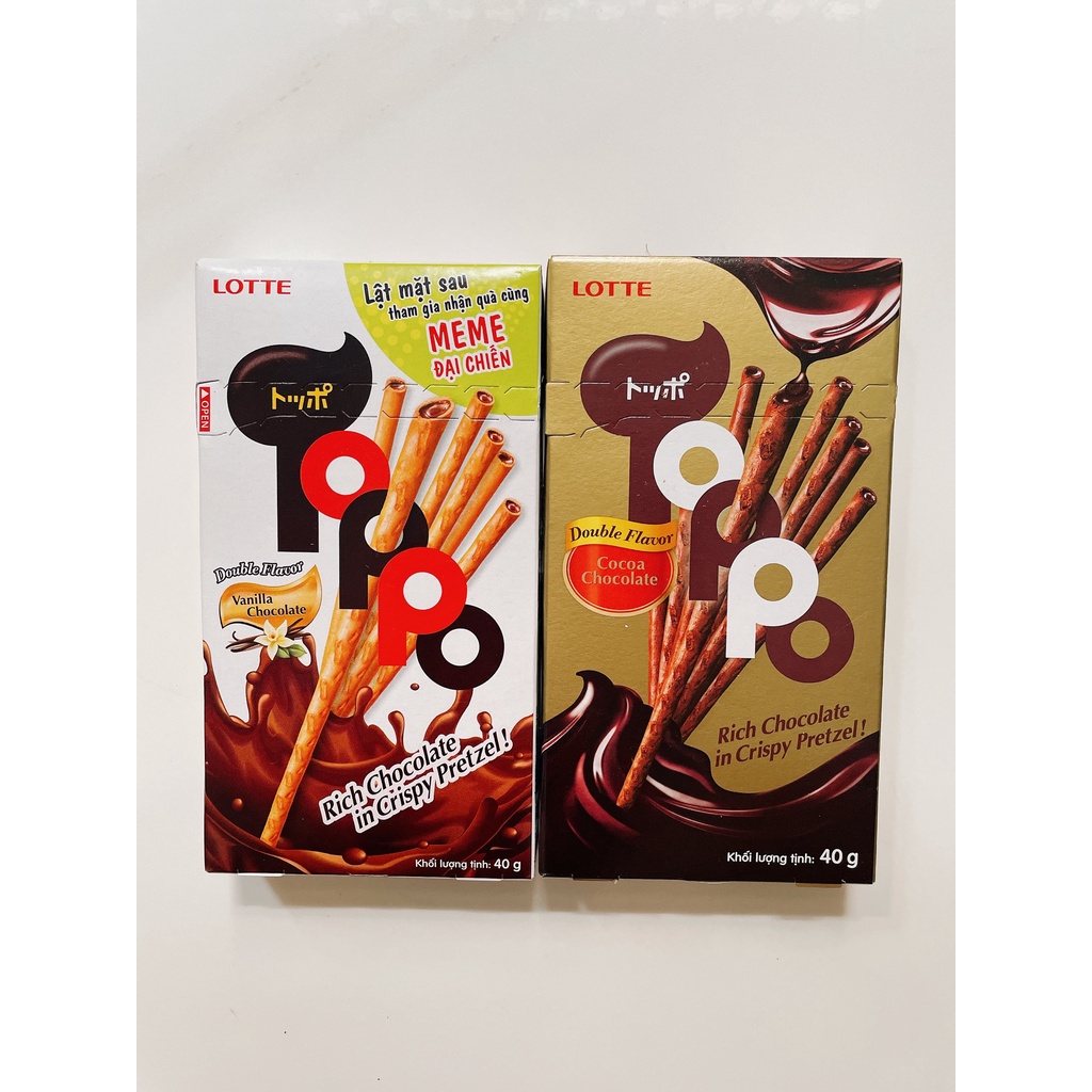Combo 5 hộp bánh que toppo lotte hương vani nhân socola