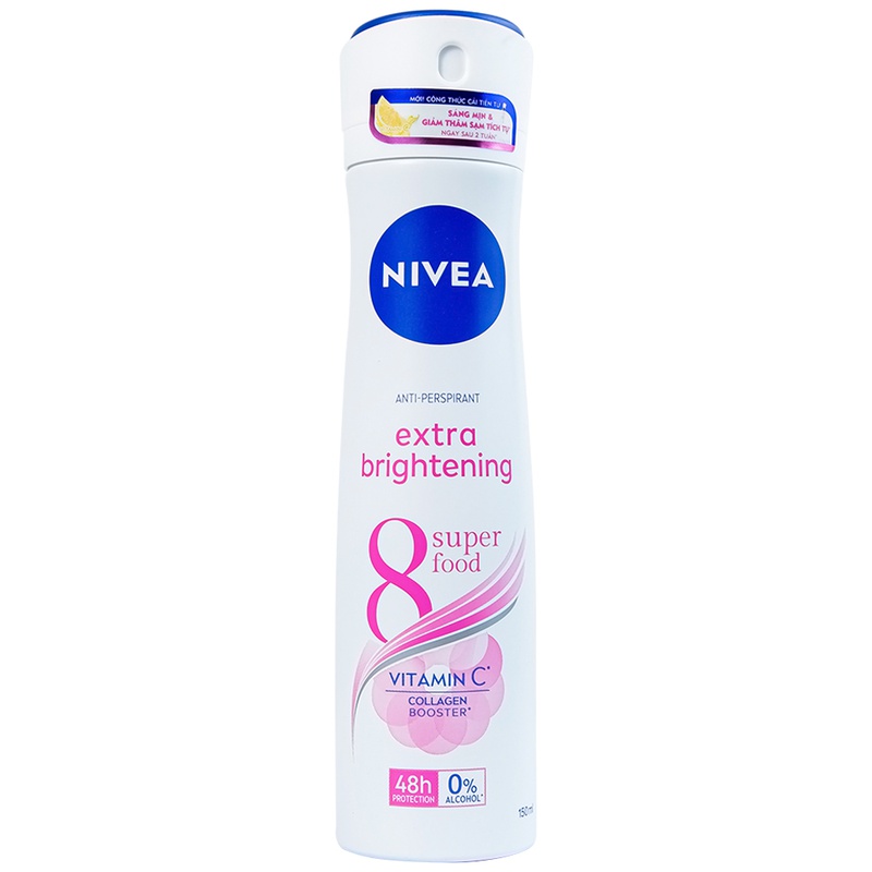 Xịt Khử Mùi Nữ Nivea Extra 150ml extra brightening
