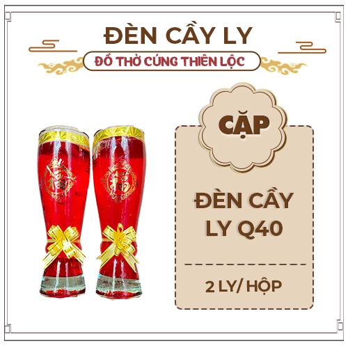 Đèn Cầy Ly Q40 Dạng Hộp Quà Cao Cấp Sang Trọng [Cao 21cm / 1 Ly Hơn 4 Ngày]- Hàng Mã Thiên Lộc
