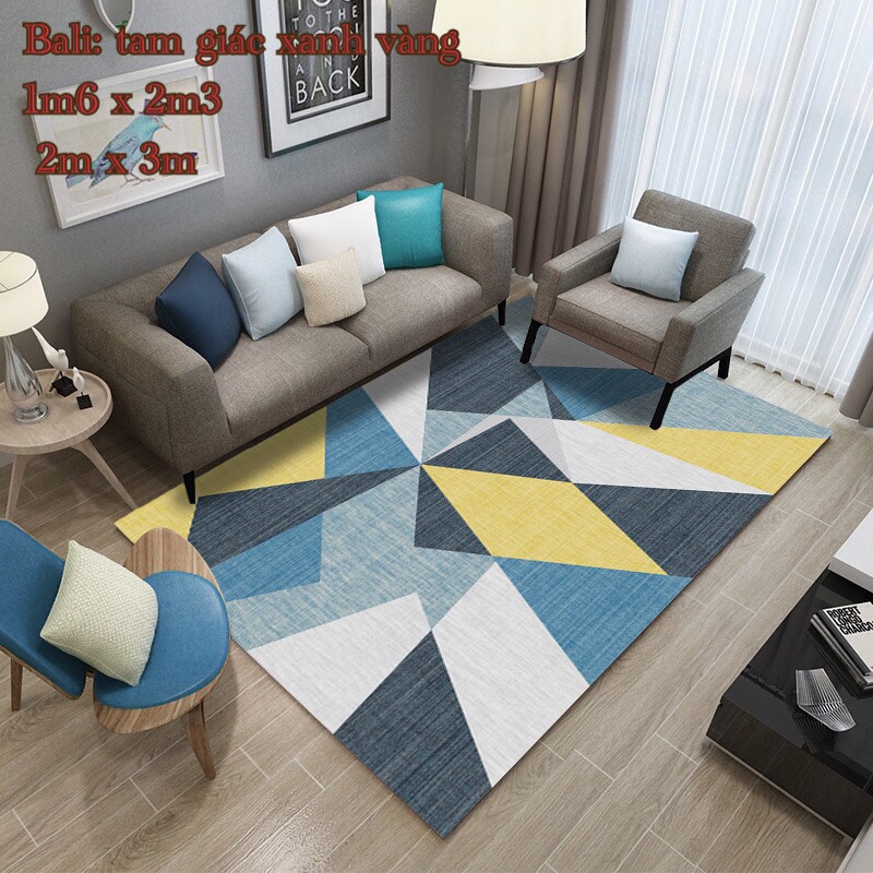 Thảm bali trải sàn thảm trang trí 1m6 x2m3 kiểu mới