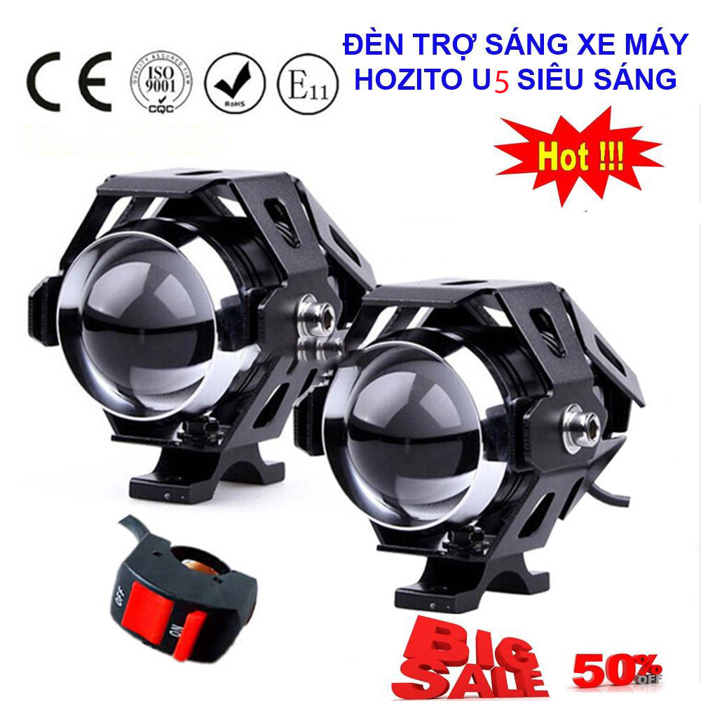 Đèn pha LED trợ sáng cho xe máy U5 Transformer, Đèn pha mô tô tản nhiệt U5 Cao Cấp giá tốt tản nhiệt bằng nhiều lá nhôm mỏng.