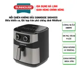 Nồi chiên không dầu Sunhouse SHD4035, Công suất 1800W, Dung tích 9L, Chống dính Whitford (USA) siêu bền, Công nghệ Rapid Air, Bảo hành 12 tháng