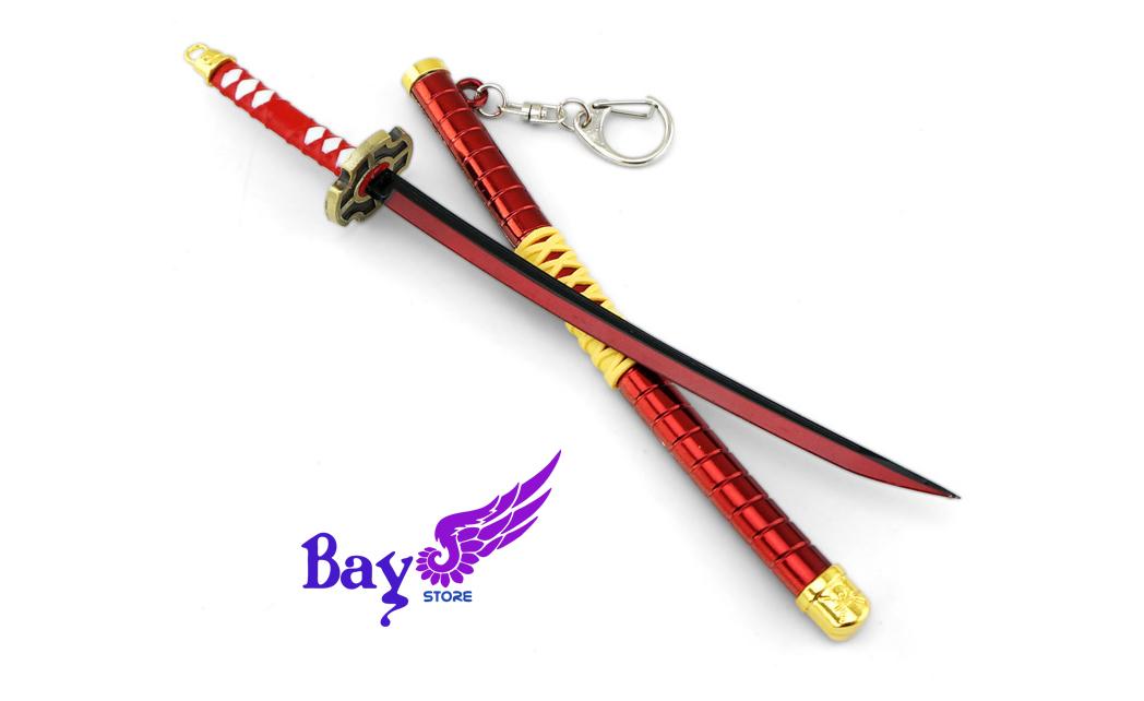 Móc khóa kiếm Zoro đỏ Kitetsu 22 cm-✅ tặng đế