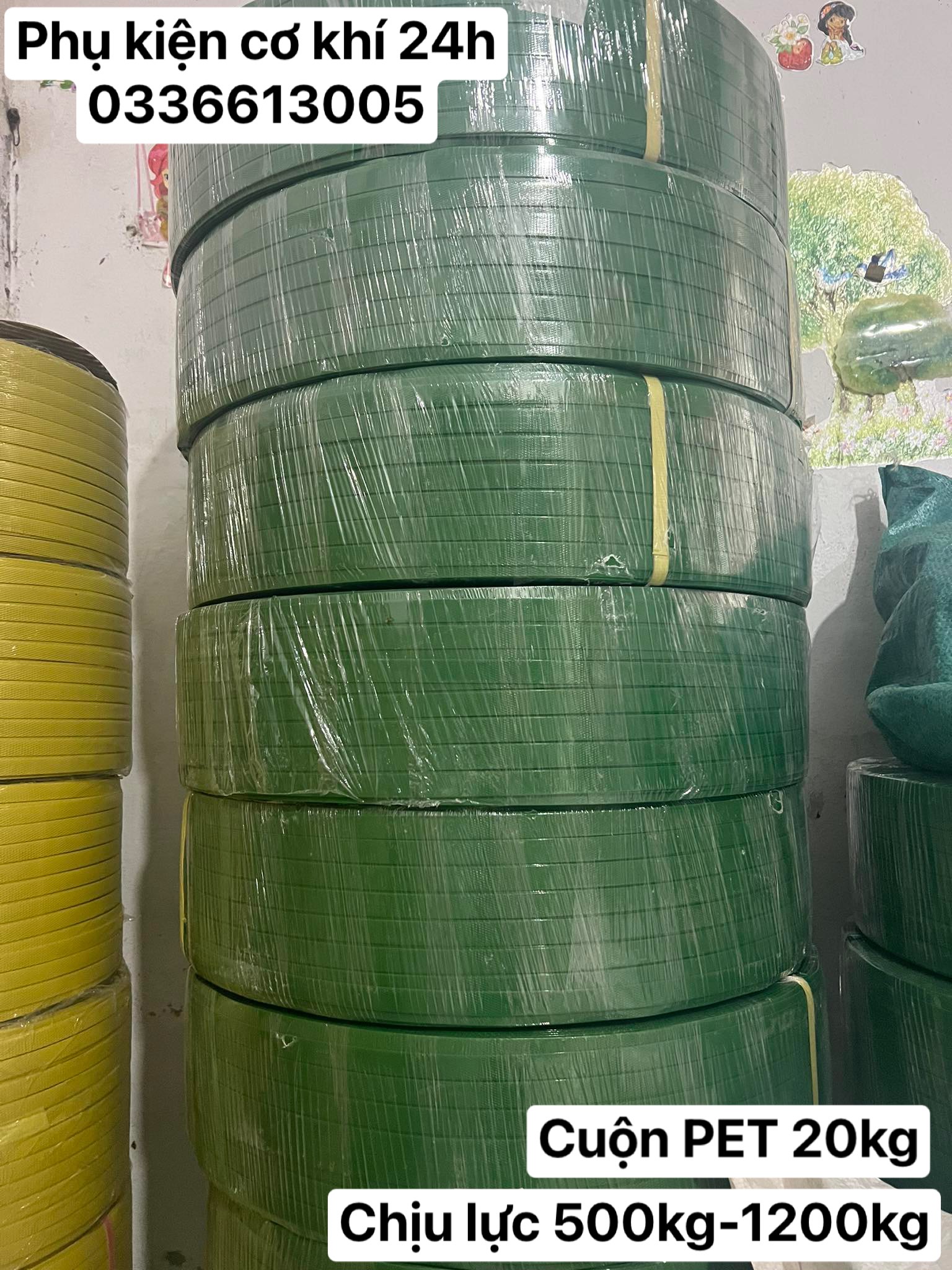 Dây đai nhựa PET 1 cuộn 20kg dùng để đóng hàng nặng chịu lực tốt