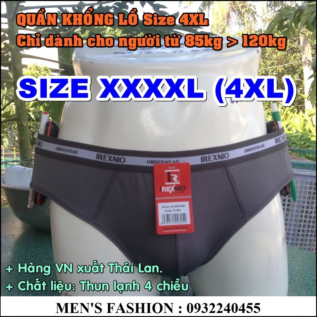 Combo 4 Quần BIGSIZE - Size lớn XXXXL (4XL), Quần Lót Nam tam giác dành riêng cho người mập 85-120kg