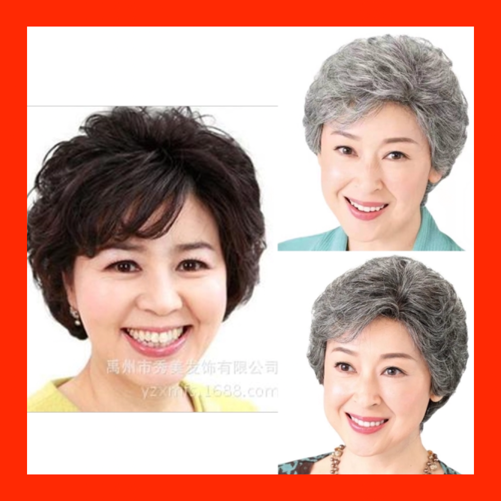 [TẶNG LƯỚI] Tóc giả nữ trung niên nguyên đầu sợi tơ Hàn Quốc - TG45