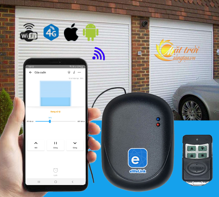 Hộp điều khiển cửa cuốn Wifi Ewelink