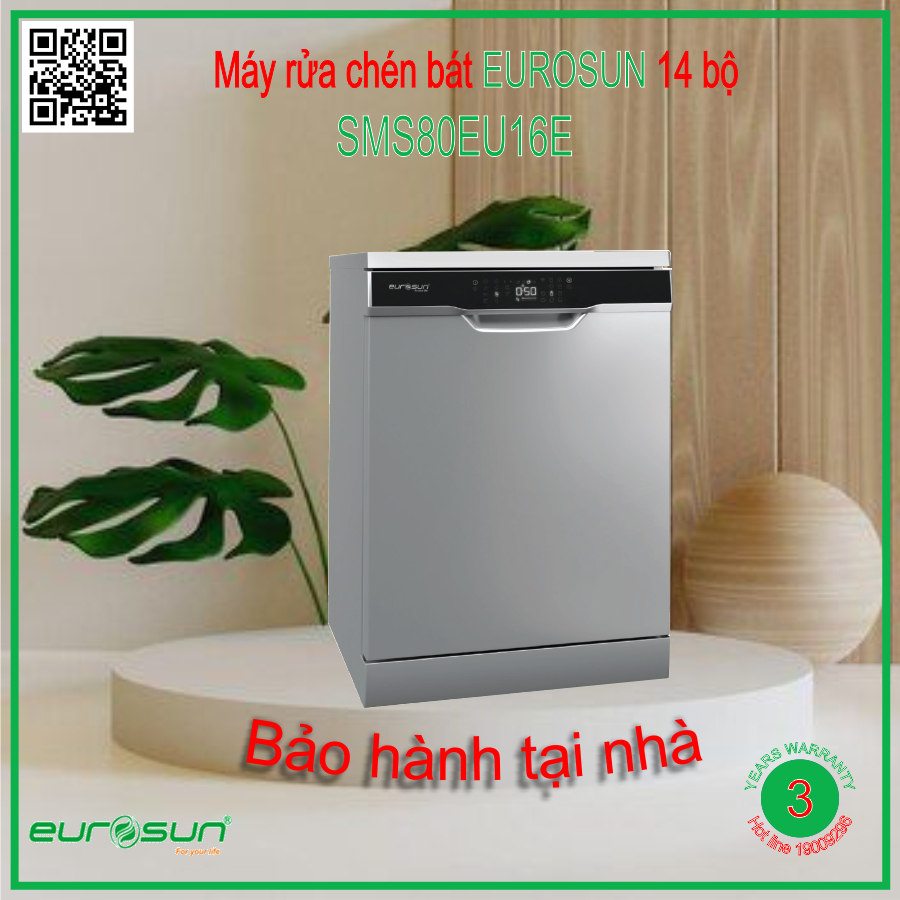 Máy Rửa Bát Eurosun 15 Bộ Sms80Eu15E Nhập Khẩu Thái Lan Bảo Hành 3 Năm Tại