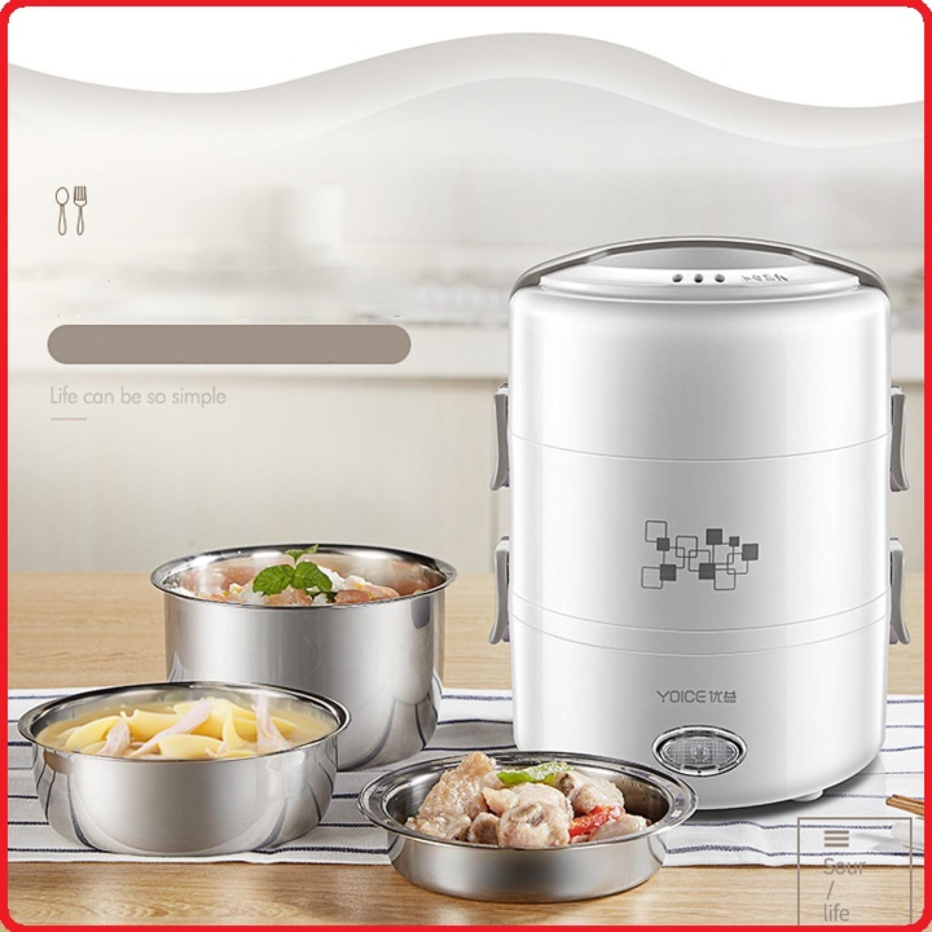 Hộp cơm văn phòng, hộp cơm đa năng giữ nhiệt, Hộp cơm đa năng tự nấu chín Yoice Y-DFH16