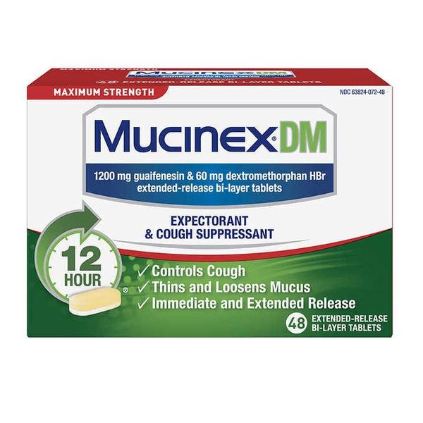 Viên uống trị ho có đờm mucinex dm expectorant & cough suppressant 12 hour 48 viên- mỹ 07/2021