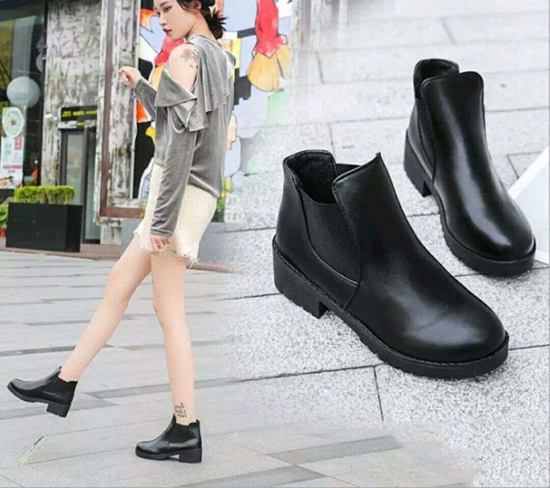 Giày bốt nữ cổ chun