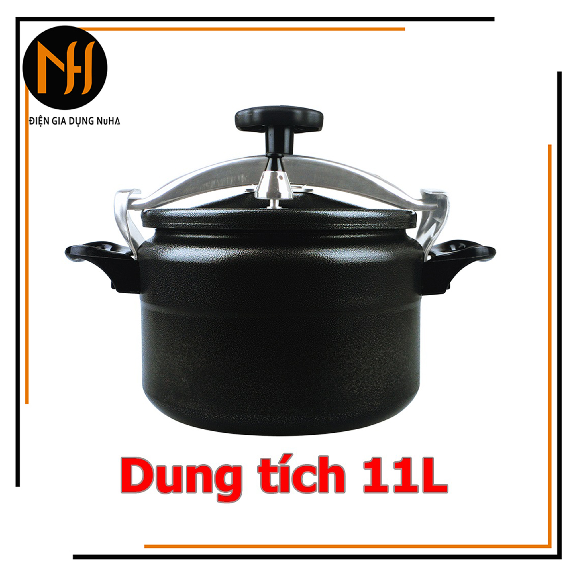 Nồi áp suất đun ga đáy từ Fujika sử dụng được trên bếp từ dung tích 11L- màu đen
