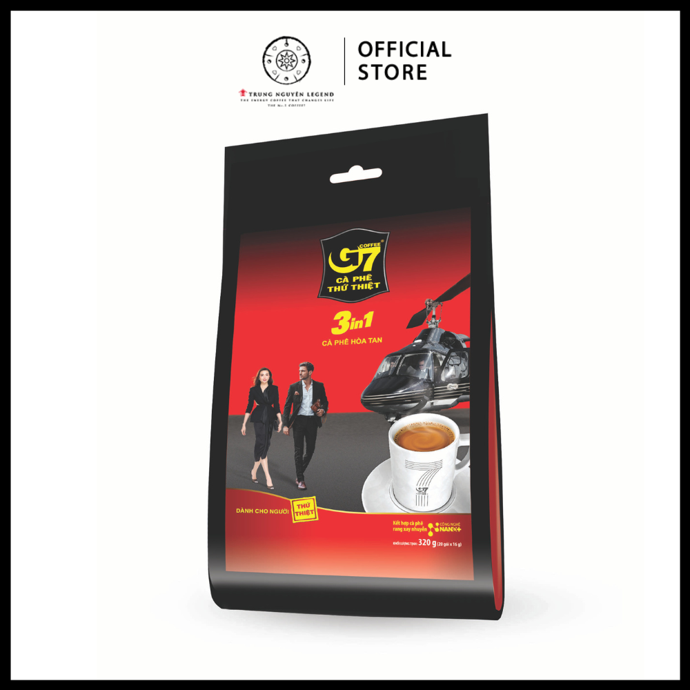 Trung Nguyên Legend - Cà phê sữa hòa tan G7 3in1 - Bịch 20 sachets x 16gr (gói vuông)
