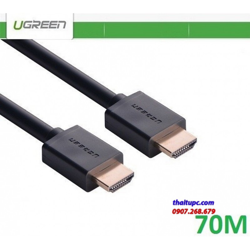 Cáp hdmi 1.4 - 70m chính hãng ugreen 40594 hỗ trợ ethernet, 4k, 2k có chip khuếch đại
