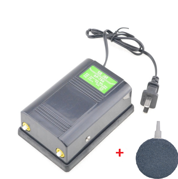 [HCM]Máy sủi oxi dùng cho hồ cá hồ thủy sinh - 2 vòi khí kèm ống và cục sủi